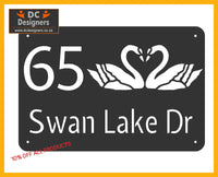 Swan Couple House Sign Wall Art