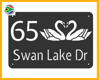 Swan Couple House Sign Wall Art