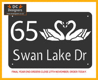 Swan Couple House Sign Wall Art