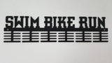 Swim Bike Run Words 48 Tier Medal Hanger Black Sports Medal Hangers