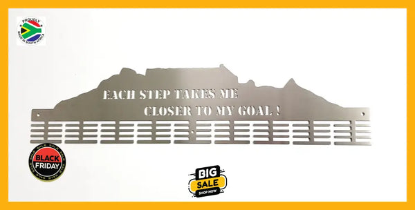 Table Mountain 3 Options Of Motivational Sayings 72 Tier Medal Hanger Each Step Takes Me Closer To