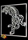 Tiger Stalking Mounted Wall Stainless Steel Brush Finish Art