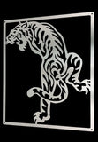 Tiger Stalking Mounted Wall Stainless Steel Brush Finish Art