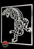 Tiger Stalking Mounted Wall Stainless Steel Brush Finish Art