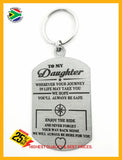 To My Daughter Single Sided Laser Engraved Key Ring-Bag Tag Rings