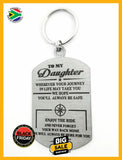 To My Daughter Single Sided Laser Engraved Key Ring-Bag Tag Rings