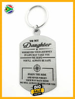 To My Daughter Single Sided Laser Engraved Key Ring-Bag Tag Rings