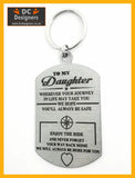 To My Daughter Single Sided Laser Engraved Key Ring-Bag Tag Rings