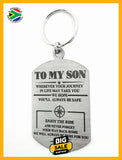 To My Son Double Sided Laser Engraved Key Ring-Bag Tag Rings