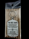 To My Son Double Sided Laser Engraved Key Ring-Bag Tag Rings