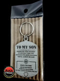 To My Son Double Sided Laser Engraved Key Ring-Bag Tag Rings