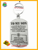 To My Son Double Sided Laser Engraved Key Ring-Bag Tag Rings