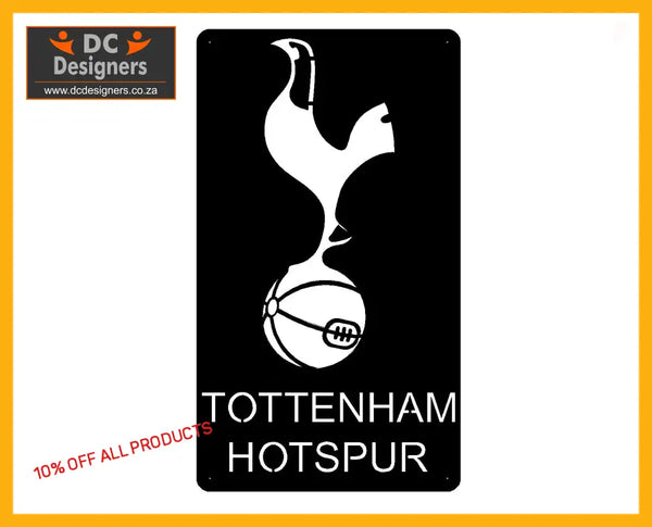 Tottenham Hotspur Football Club Mounted Wall Art Design 70Cm X 40Cm Medium / Black