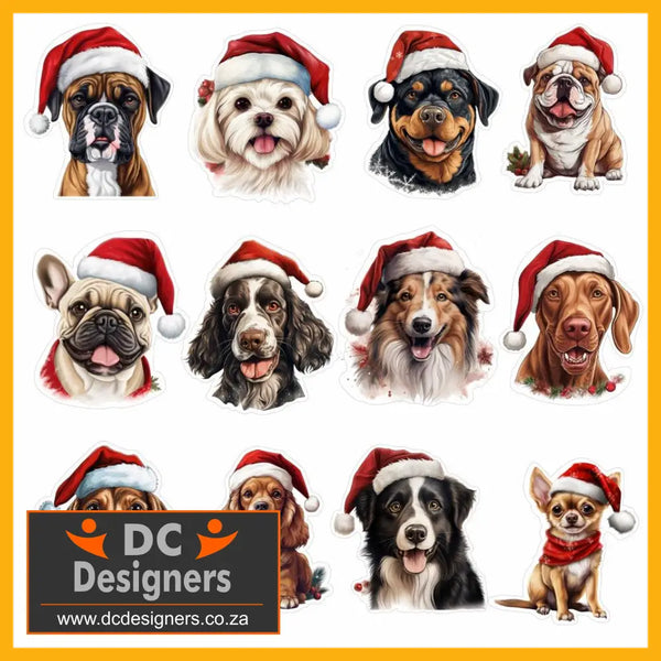 Trendspire Christmas Dog Stickers 24-Pack