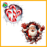 Trendspire Santa 3D Christmas Stickers - Set Of 2