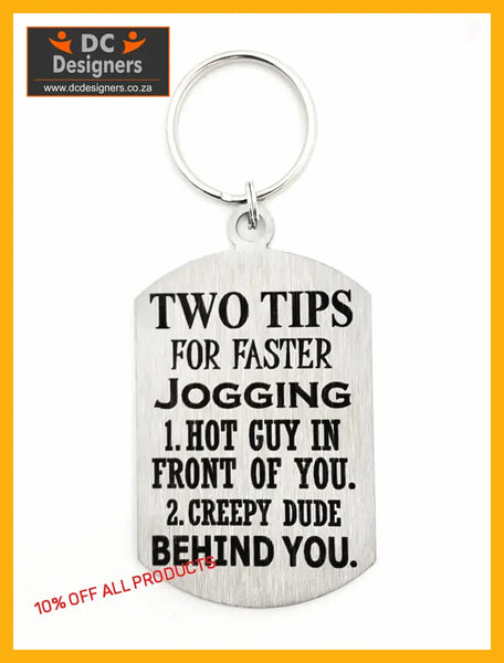 Two Tips For Faster Jogging Lady Design Single Sided Laser Engraved Key Ring-Bag Tag Key Rings