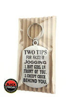 Two Tips For Faster Jogging Man Design Single Sided Laser Engraved Key Ring-Bag Tag Key Rings