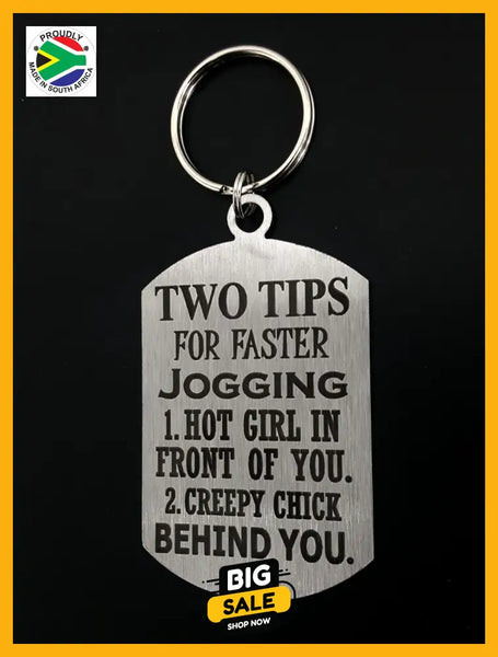 Two Tips For Faster Jogging Man Design Single Sided Laser Engraved Key Ring-Bag Tag Key Rings