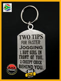 Two Tips For Faster Jogging Man Design Single Sided Laser Engraved Key Ring-Bag Tag Key Rings