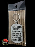 Two Tips For Faster Jogging Man Design Single Sided Laser Engraved Key Ring-Bag Tag Key Rings