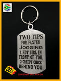 Two Tips For Faster Jogging Man Design Single Sided Laser Engraved Key Ring-Bag Tag Key Rings