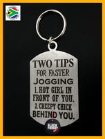 Two Tips For Faster Jogging Man Design Single Sided Laser Engraved Key Ring-Bag Tag Key Rings