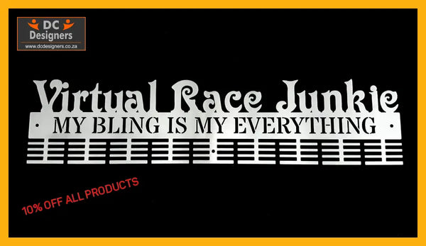 Virtual Race Junkie My Bling Is Everything 72 Tier Medal Hanger Stainless Steel Brush Finish Sports