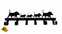 Warthog Family 6 Hook Key Hook Ferro Grain Black Home Décor