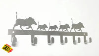 Warthog Family 6 Hook Key Home Décor