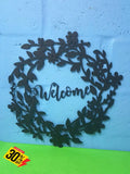 Welcome Wreath Wall Art Dog Kennel & Run Accessories