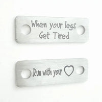 When Your Legs Get Tired Run With Heart Shoelace Tag Set Shoe Lace Tags