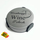 Wine Coasters Laser Etched In Stainless Steel