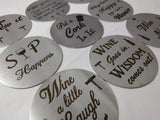 Wine Coasters Laser Etched In Stainless Steel