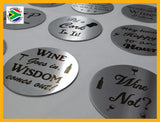 Wine Coasters Laser Etched In Stainless Steel