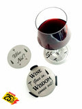 Wine Coasters Laser Etched In Stainless Steel