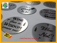 Wine Coasters Laser Etched In Stainless Steel