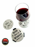 Wine Coasters Laser Etched In Stainless Steel