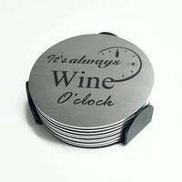 Wine Coasters Laser Etched In Stainless Steel