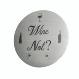 Wine Coasters Laser Etched In Stainless Steel Not