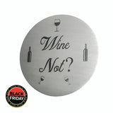 Wine Coasters Laser Etched In Stainless Steel Not