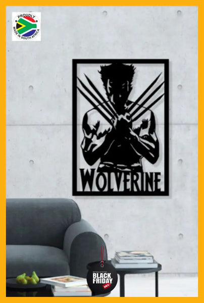 Wolverine Superhero Wall Art Large / Aluminium Powder Coated Black Art