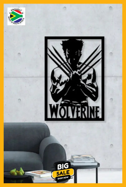 Wolverine Superhero Wall Art Large / Aluminium Powder Coated Black Art