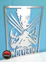 Wolverine Superhero Wall Art Large / Stainless Steel Brush Finish Art