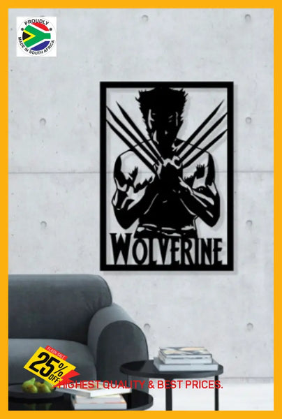 Wolverine Superhero Wall Art Large / Aluminium Powder Coated Black Art