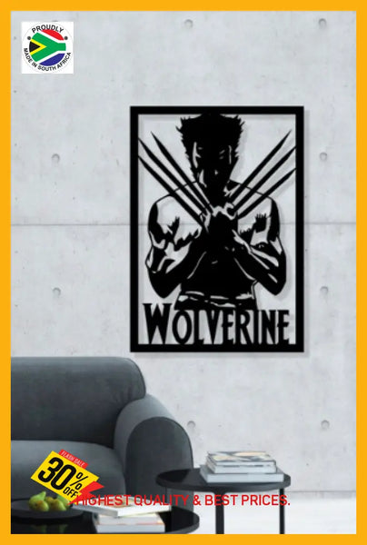 Wolverine Superhero Wall Art Large / Aluminium Powder Coated Black Art