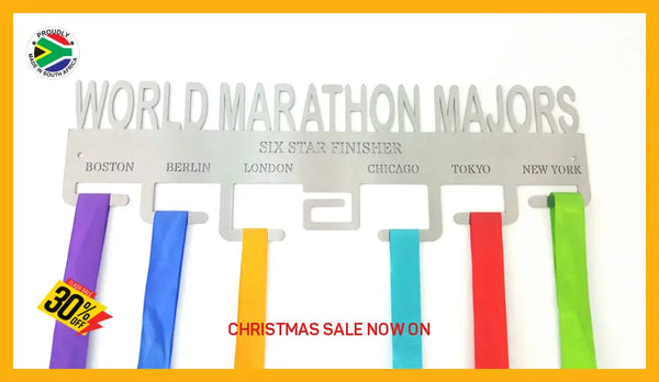 World Marathon Majors 7 Tier Medal Hanger Stainless Steel Brush Finish Sports Medal Hangers