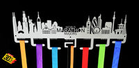 World Marathon Majors City Skyline Medal Hanger Stainless Steel Brush Finish (M-T-O) Sports Hangers