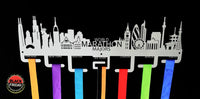 World Marathon Majors City Skyline Medal Hanger Stainless Steel Brush Finish (M-T-O) Sports Hangers