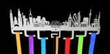 World Marathon Majors City Skyline Medal Hanger Stainless Steel Brush Finish (M-T-O) Sports Hangers