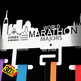 World Marathon Majors City Skyline Medal Hanger Stainless Steel Brush Finish (M-T-O) Sports Hangers